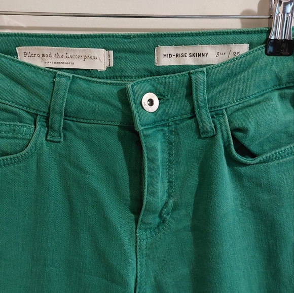 Anthropologie Pilcro and the Letterpress Green Mid Size Jeans, Size 25 - Picture 5 of 8